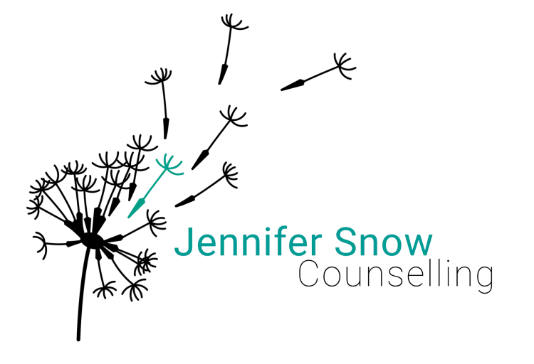 Jennifer Snow Counselling logo with dandelion blowing in the windw